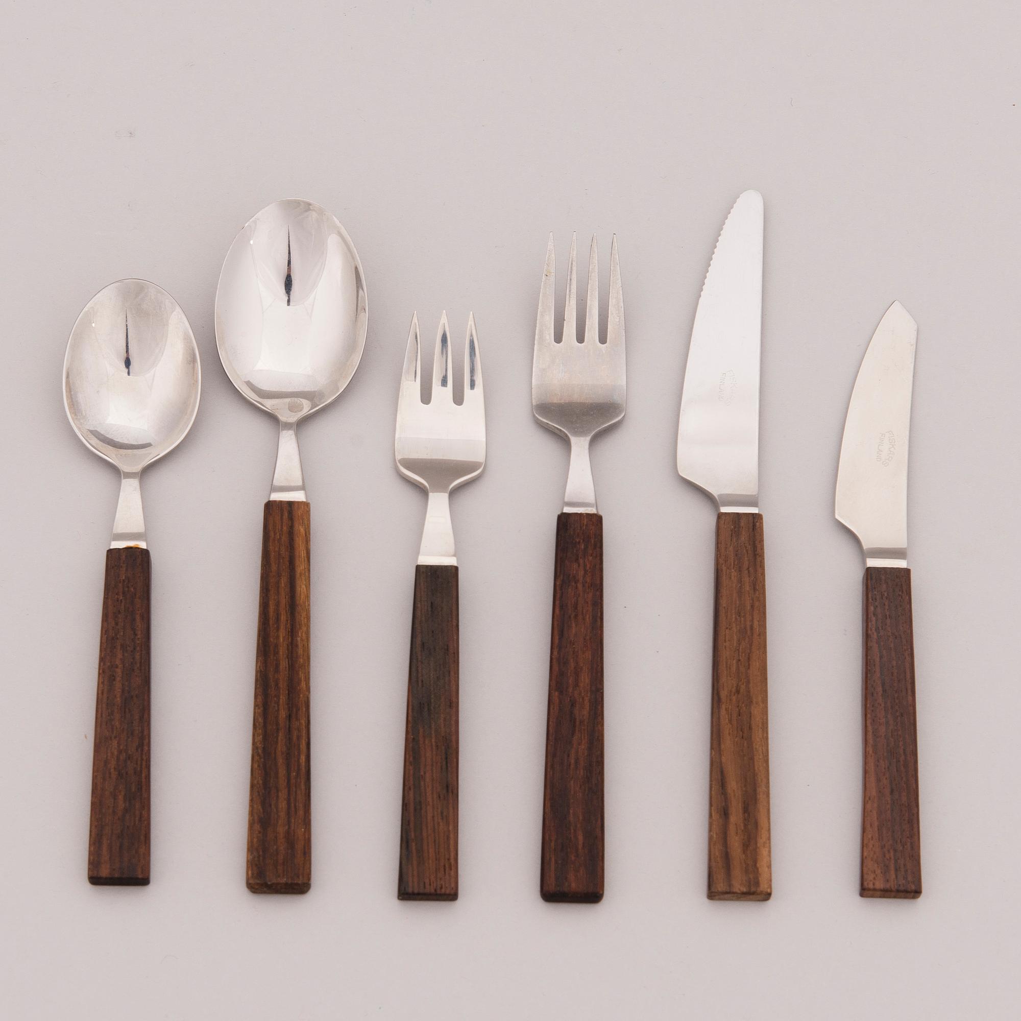 A mid-20th century 49-piece set of "Triennale" cutlery for Fiskars, Finland.