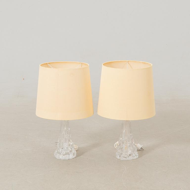 Carl Fagerlund, Bordslampor ett par, modell "RD-1477", Orrefors 1900-talets andra hälft.