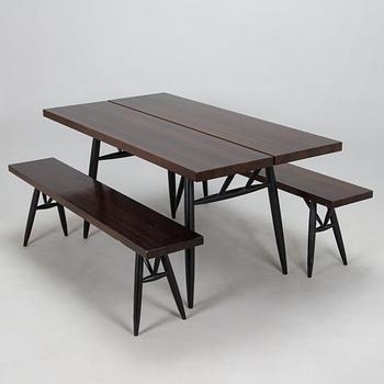 Ilmari Tapiovaara, Matbord och bänkar, 2 st "Pirkka", " Aero Design Furniture Ltd 2000-tal.
