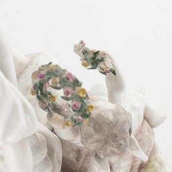 A porcelain figurine group, Meissen-like mark, early 20th century.