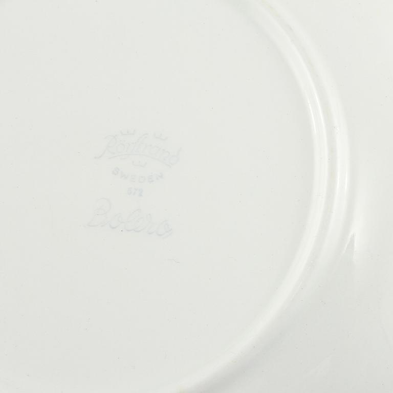 KOPPAR MED FAT, 5 st samt ASSIETTER, 3 st, "Bolero",  Rörstrand, modellen lanserad 1957.