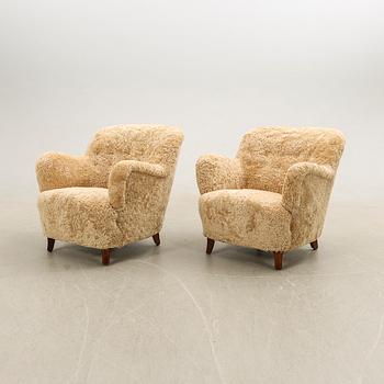 Fåtöljer, ett par, Swedish Modern, 1940-tal.
