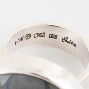 CECILIA JOHANSSON, Göteborg, 2001, a cabochon cut hematite ring.