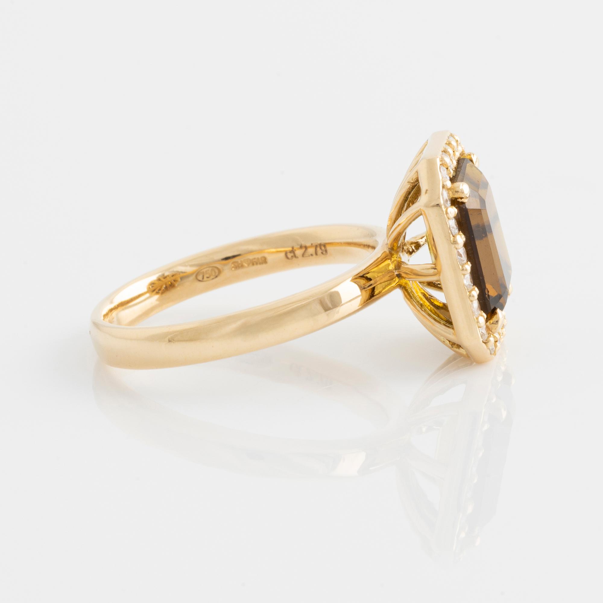 Ring, cocktail ring with tourmaline and brilliant-cut diamonds.