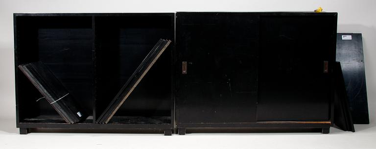 BOKHYLLOR SAMT SKÅP, 3 st, brickmärkta NK, enl uppgift tillverkade till Stockholmsutställningen 1930.