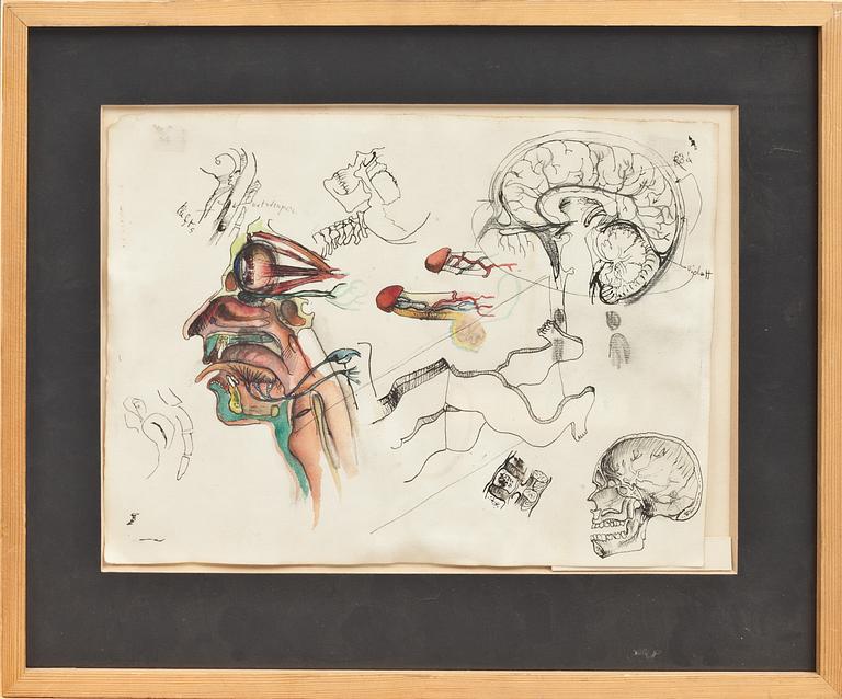 ULF RAHMBERG, tusch och akvarell, signerad a tergo.