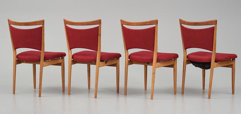 Finn Juhl, a set of four oak 'SW86' chairs,  Søren Willadsen, Denmark, 1950s.
