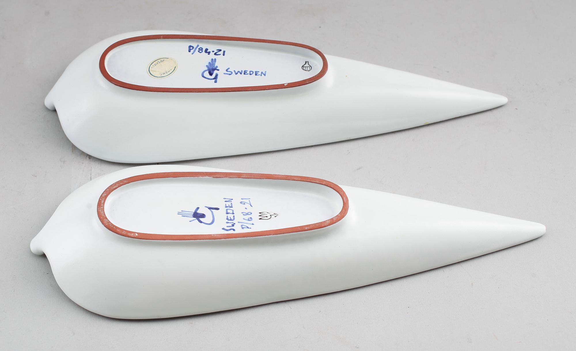 FAT, 2 st, fajans, Stig Lindberg, Gustavsberg Studio.
