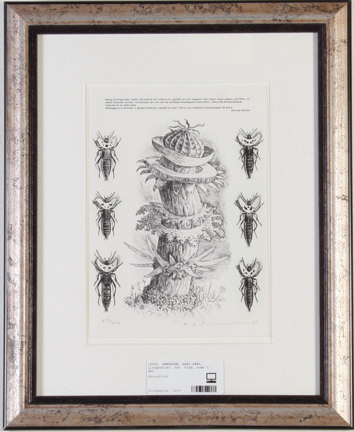 PEHRSON, KARL-AXEL. Litografier, 3st. Sign, numr o dat.