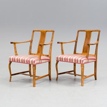 A dining furniture set comprising of eight pieces by Carl Malmsten.