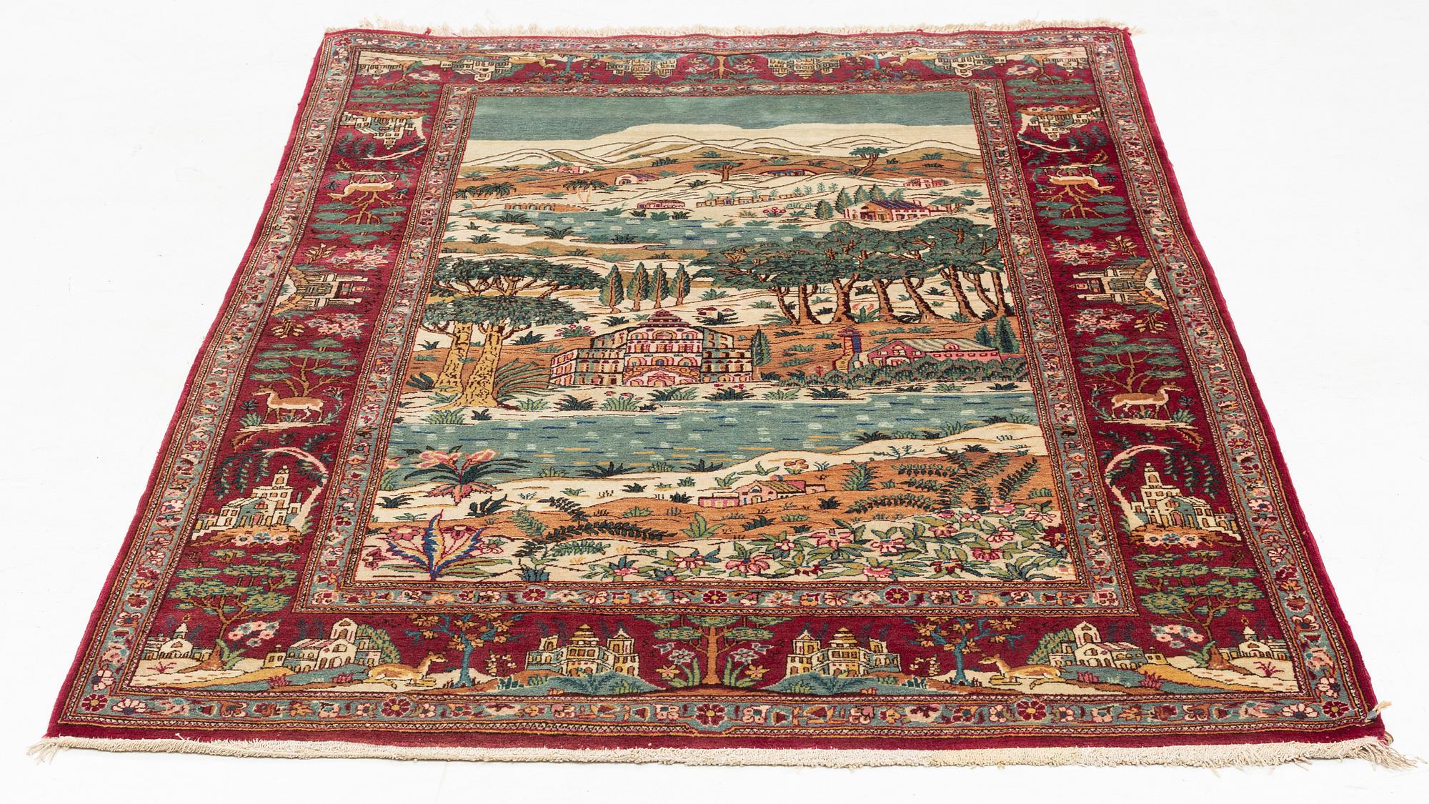 Matta, Keshan, figural, ca 204 x 135 cm.