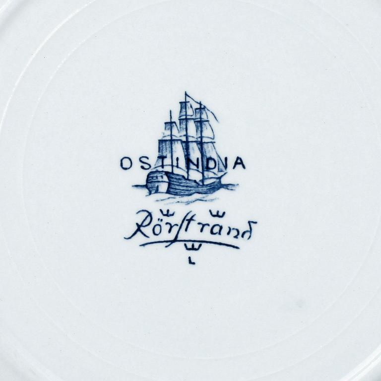SERVISDELAR, 75 +5 delar, flintgods, "Ostindia", Rörstrand, 1900-tal.