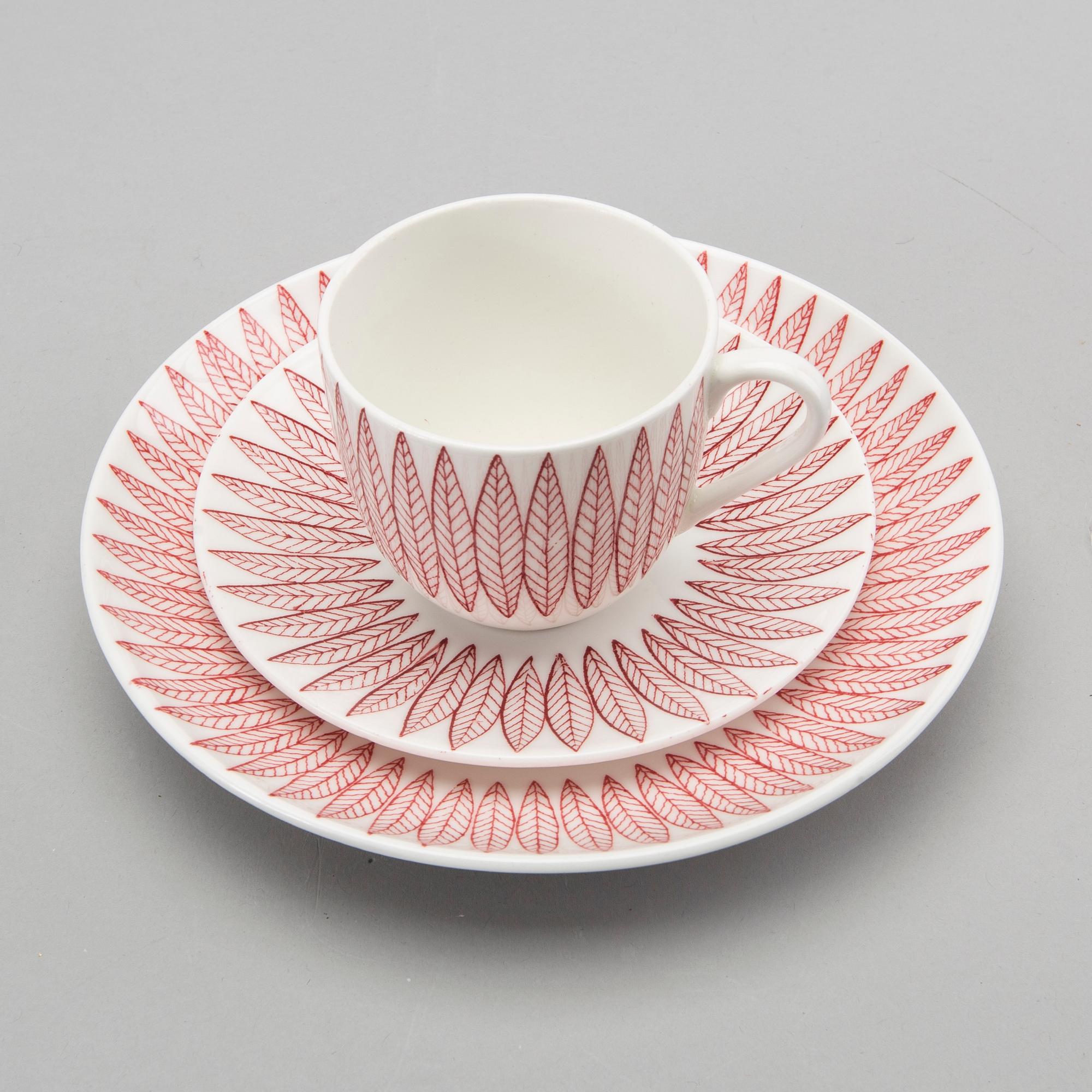 STIG LINDBERG, Servisdelar 27 st, "Salix" Benporslin, Gustavsberg,