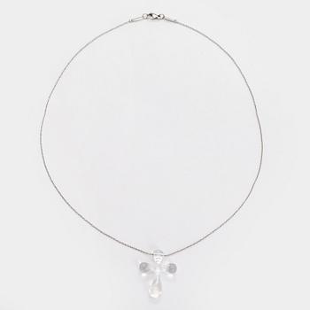 Tiffany & Co, Elsa Peretti, kaulakoru, risti, platinaa ja vuorikristallia.