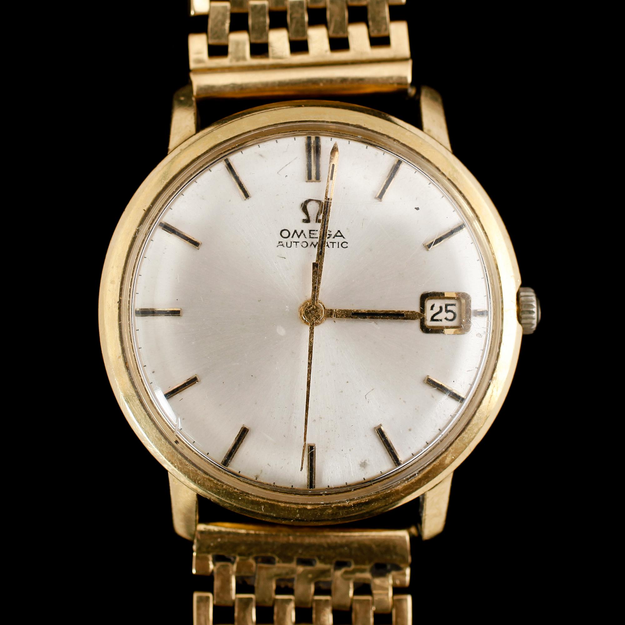 ARMBANDSUR, 18 k guld, Omega Automatic. Total vikt 66 g.