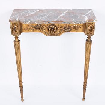 A gilt-gesso Louis XVI-style console, forst part fo the 20th century.