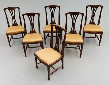 STOLAR, 6 st, gustaviansk stil, 1900-talets andra hälft.