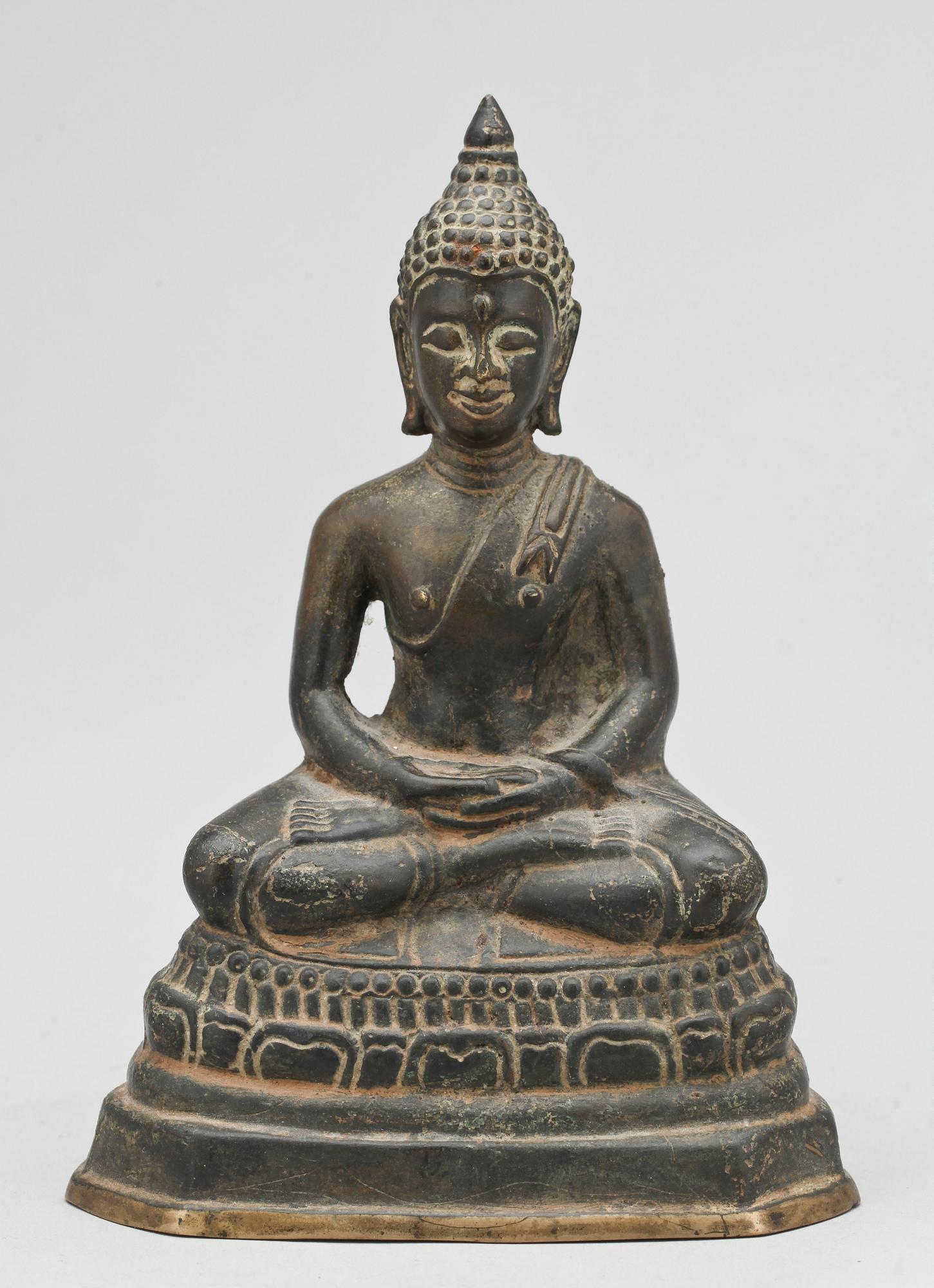 BUDDHASTATYETT, brons, sydostasien.