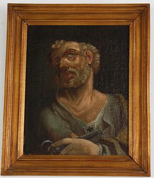 OKÄND KONSTNÄR. Olja på duk uppklistrad på pannå. 1800-tal.