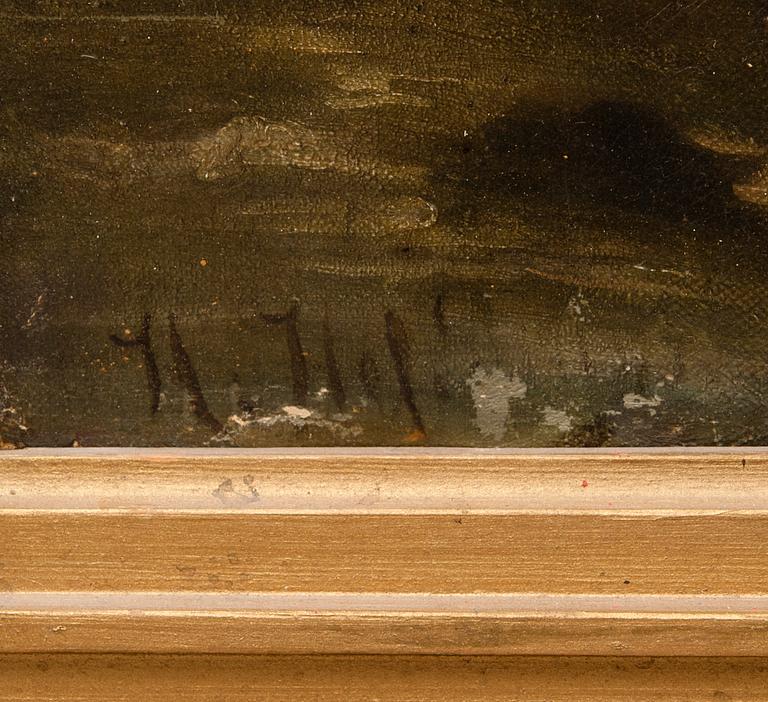 TUNTEMATON TAITEILIJA, öljy kankaalle, epäselvä signeeraus, 1800-luvun puoliväli.