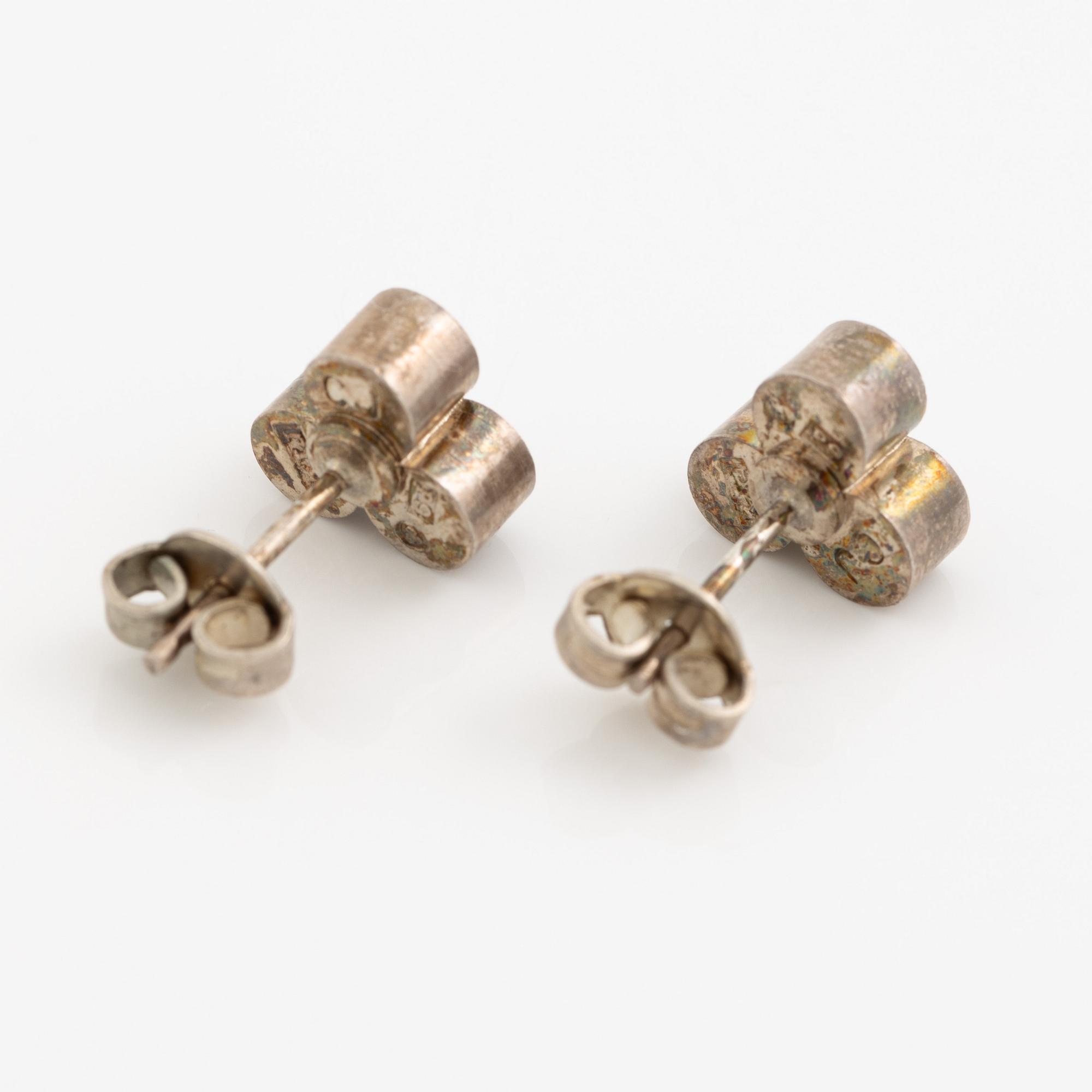 Cecilia Johansson, a bracelet, a ring, and a pair of earrings, silver, Gothenburg 1964 and 1965.