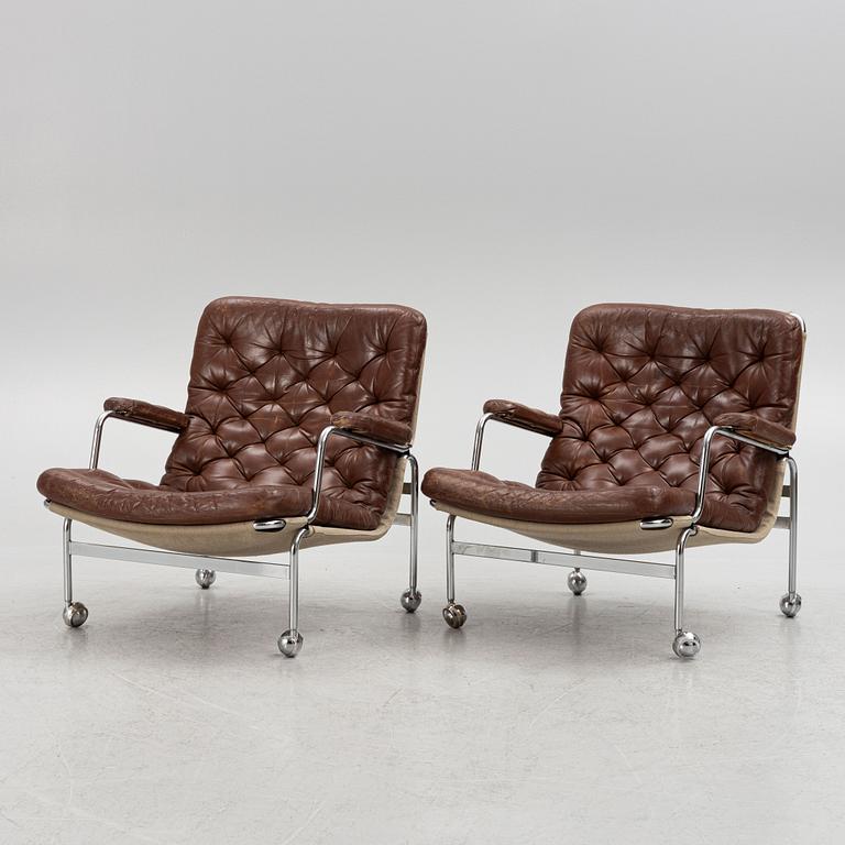 Bruno Mathsson, a pair of "Karin" armchairs, DUX, Sweden.