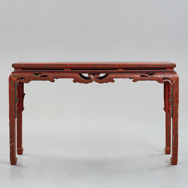 A Chinese lacquered table, Qing dynasty (1664-1912).