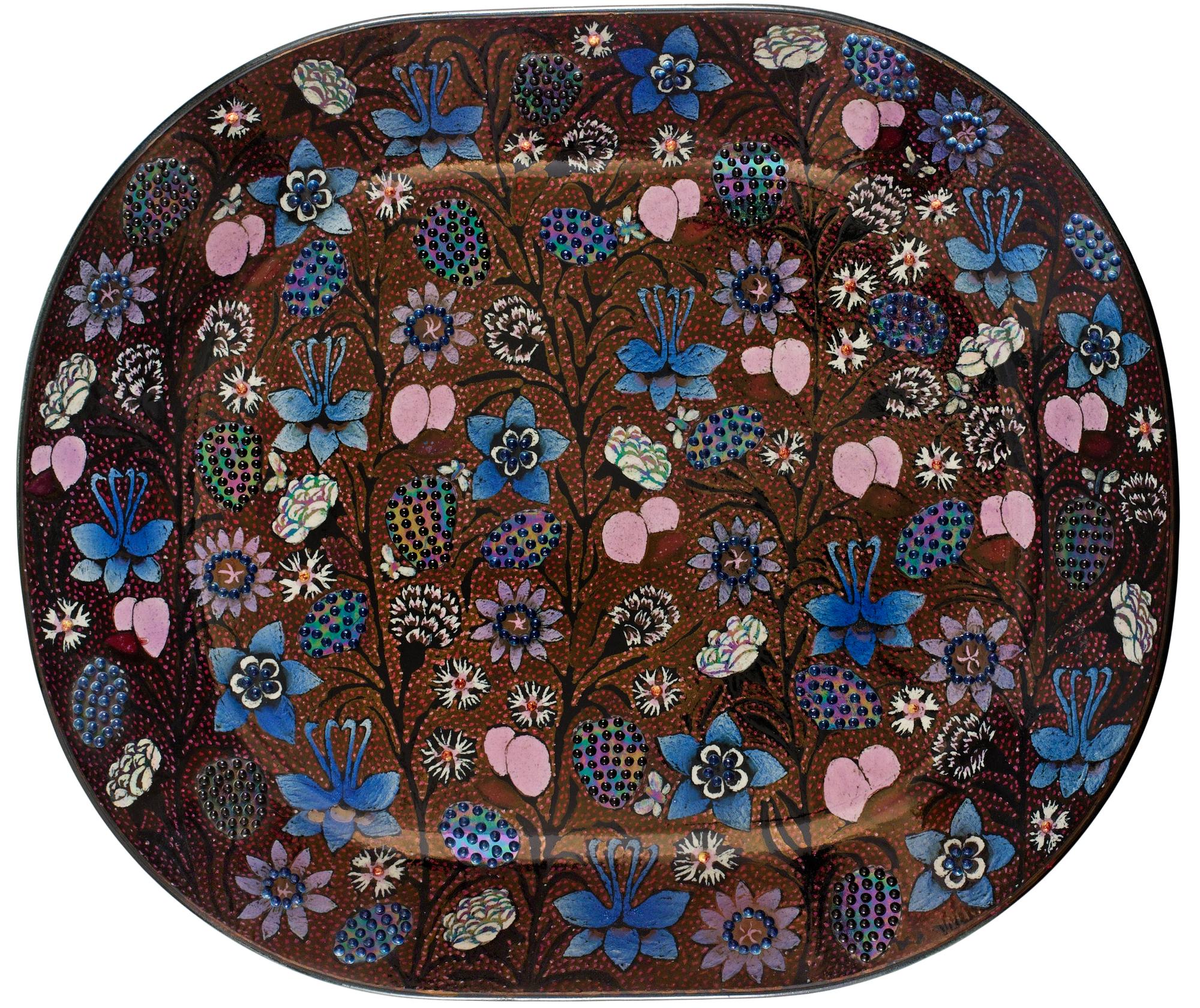 A large Birger Kaipiainen stoneware dish, Arabia, Finland.