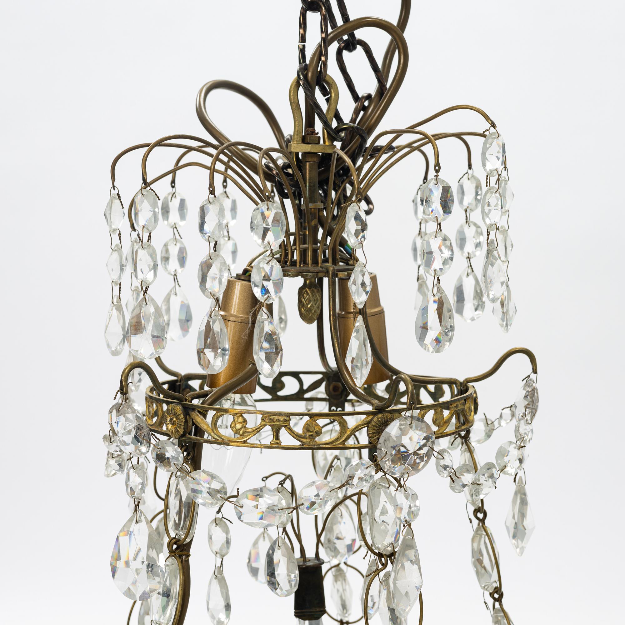 A Gustavian style chandelier, mid 20th Century.