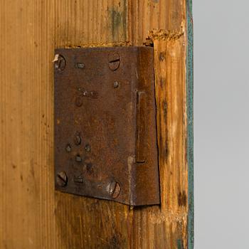 a early 19th century folk art bedcabinet from Dalarna Hälsingland marked B.E.J.S.H.K.P.D.