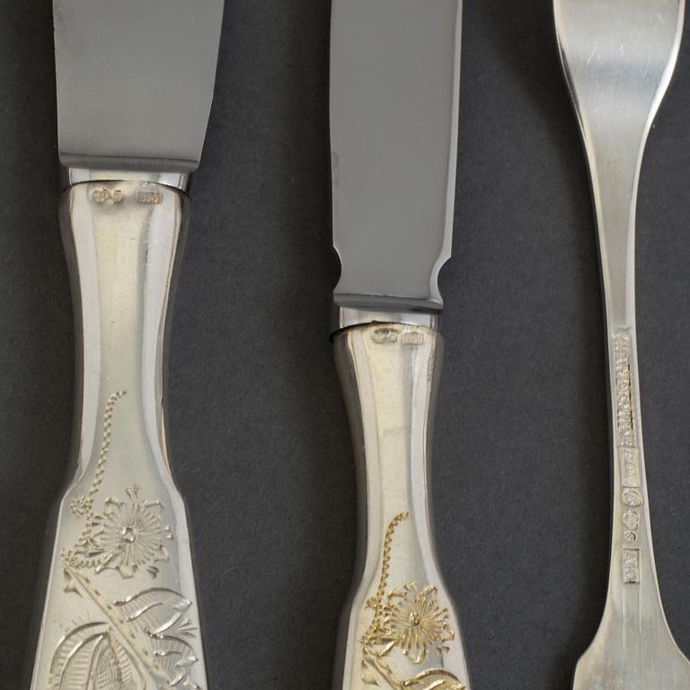 72 pcs of silver cutlery, 1970's.