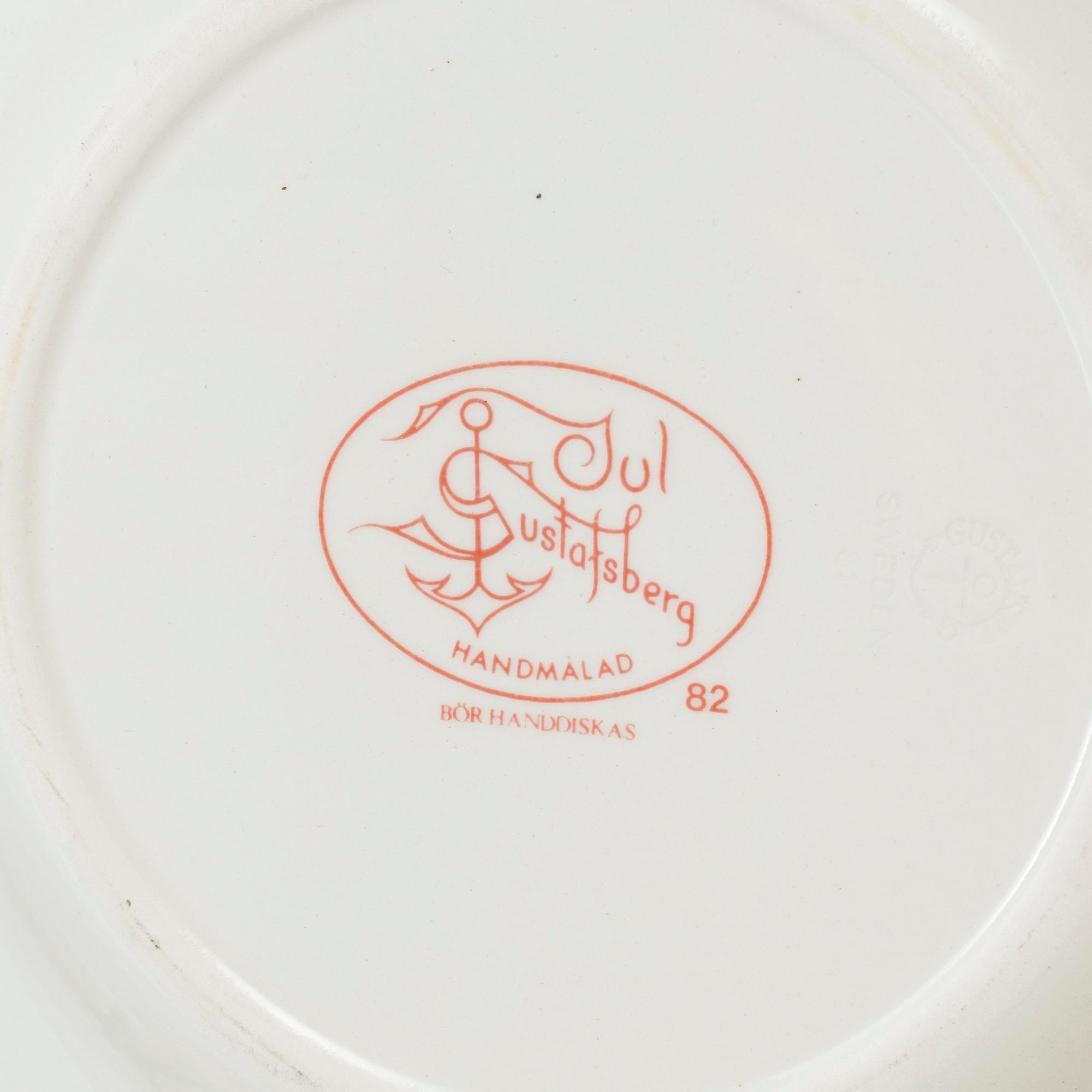 A eight piece ironstone service 'Jul' by Gustavsberg, second half of the 20th century.