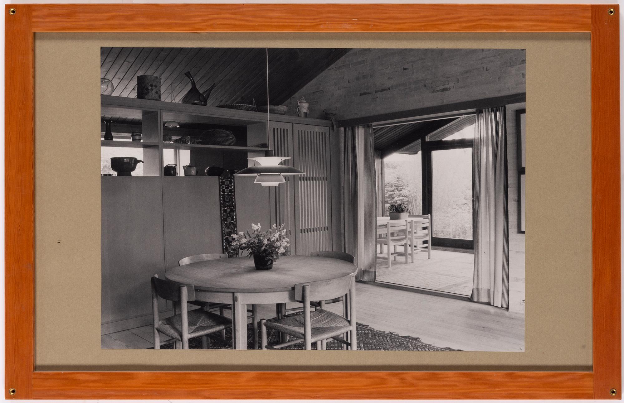 Børge Mogensen, 9 framed photographs depicting Mogensen's house at Soløsevej in Gentofte, Denmark.