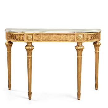 27. A late Gustavian console table from the first half of the 19th century.