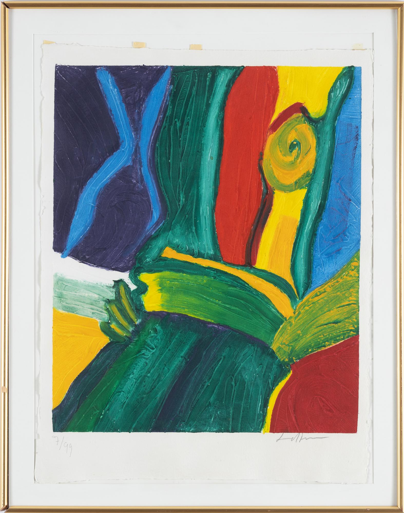 Bengt Lindström, carborundum etching, signed 7/99.