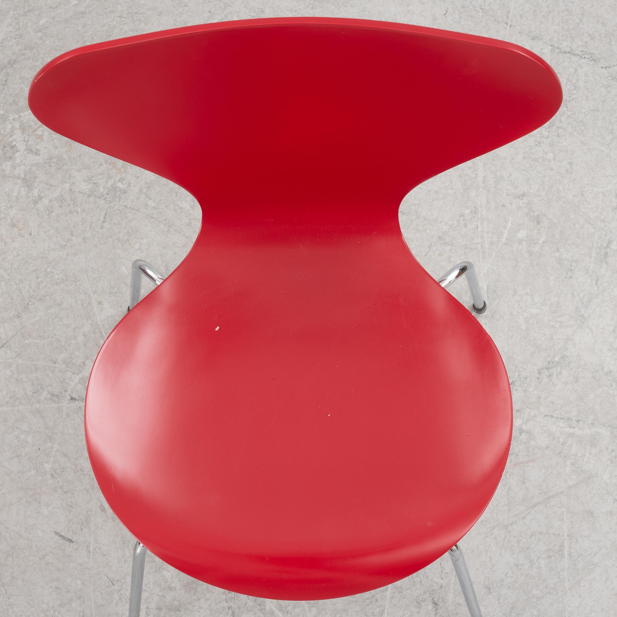 Arne Jacobsen, chairs, 6 pcs, "The Seven", Fritz Hansen, Denmark.