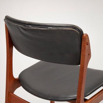 Erik Buch, four model 49 teak chairs, Odense möbelsnickeri, Denmark, 1950's/60's.
