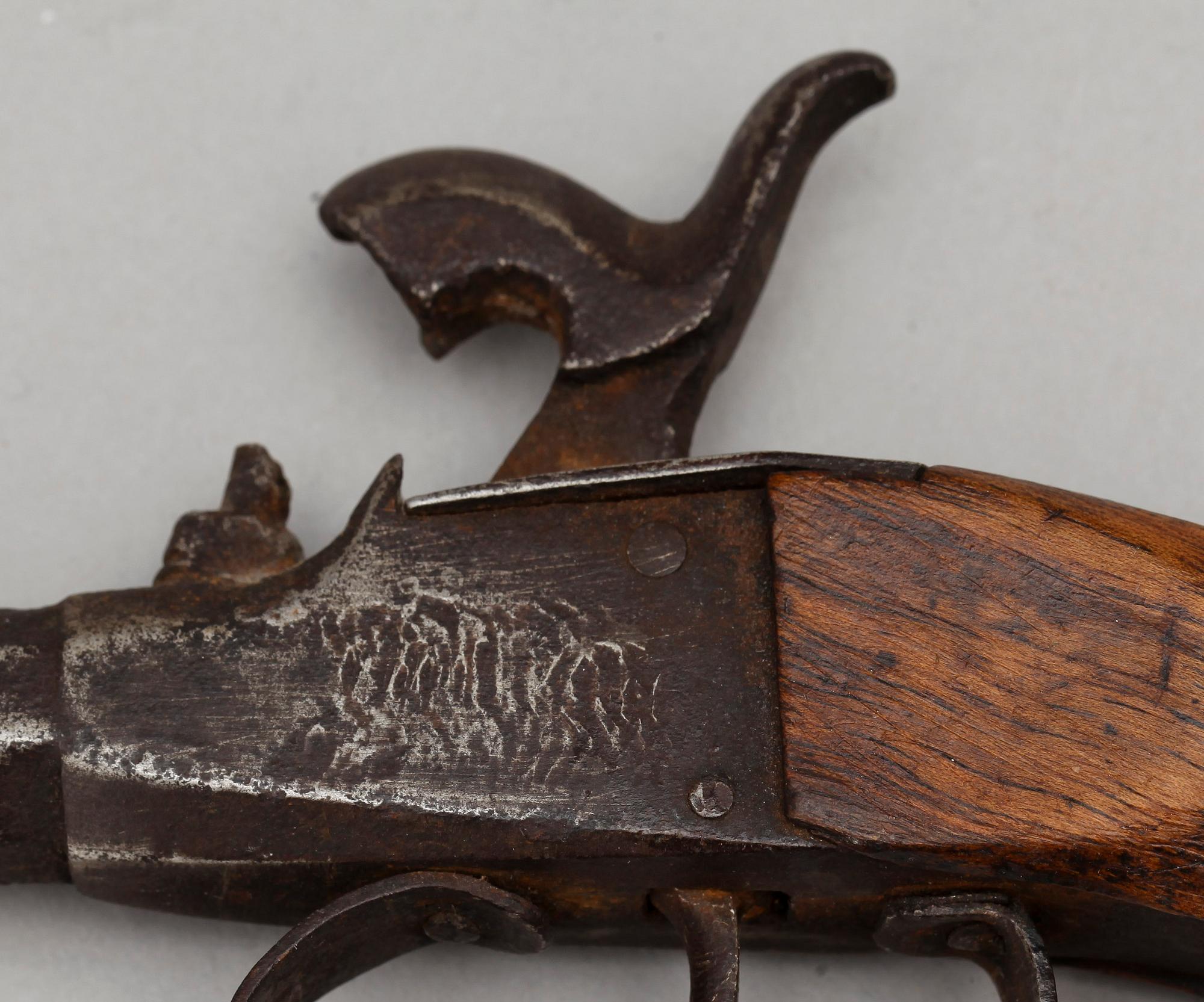 SLAGLÅSREVOLVRAR, 2 st, omkring 1800-talets mitt.