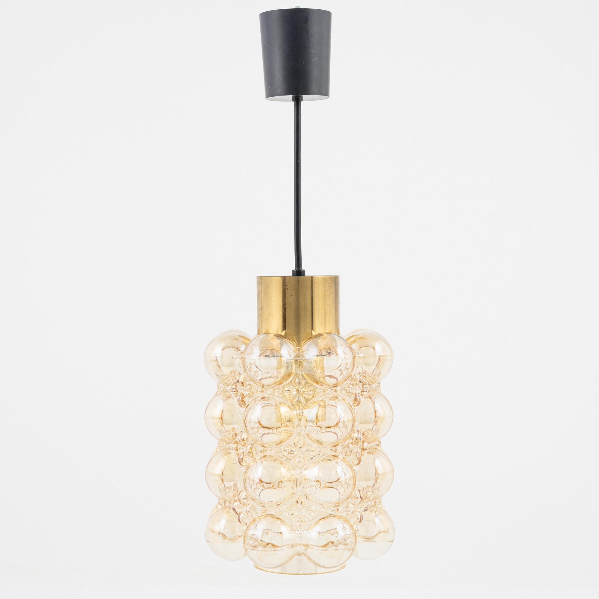 A glass ceiling light, Glashütte Limburg, Germany.