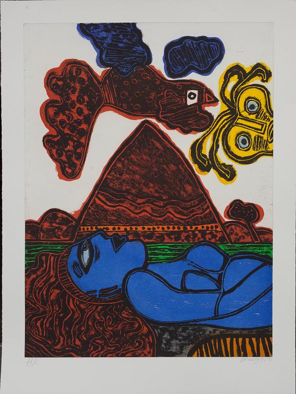 BEVERLOO CORNEILLE, akvatintgravyr i färg, signerad 92-94 och numrerad H.C.