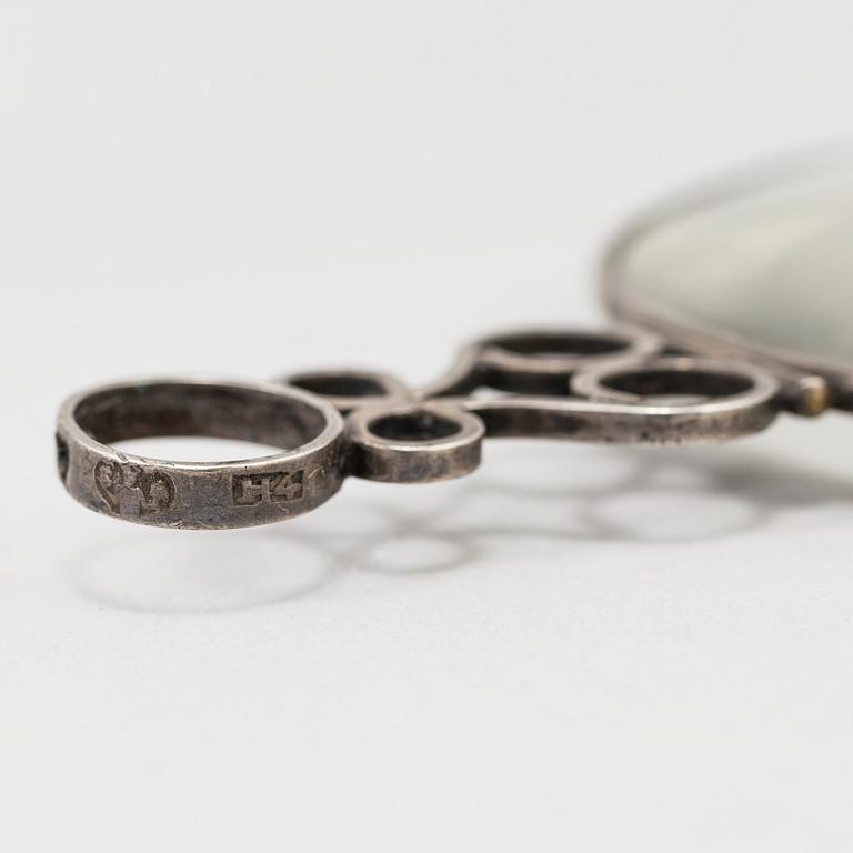 LÄSGLAS, silver och glas, Norrköping 1838.