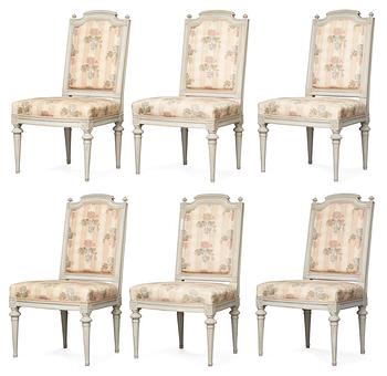 Six Gustavian chairs by M. Lundberg.