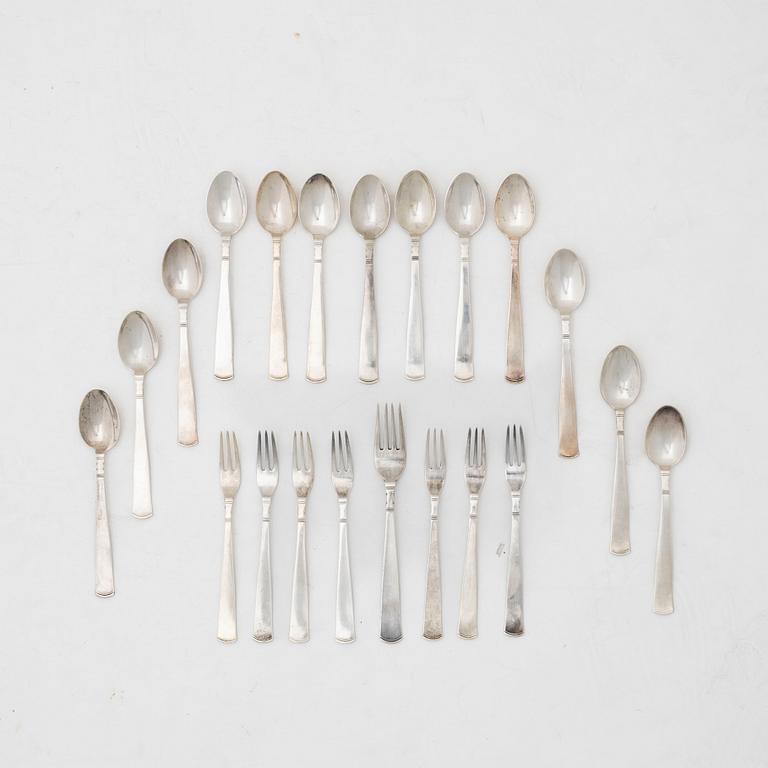 Jacob Ängman, cutlery, 20 pcs, silver, 'Rosenholm', GAB, Stockholm, some 1946.