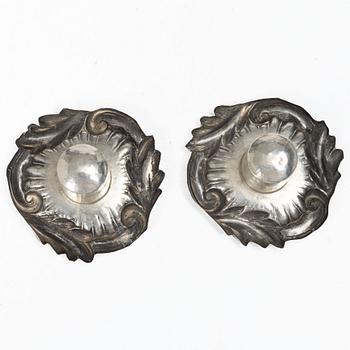 Otto Lindeberg, candle sconces, a pair, silver, Stockholm 1866.