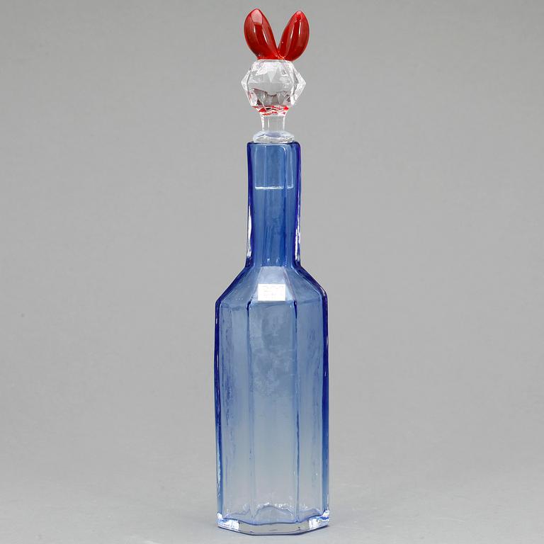 KARAFF, glas, "Puteli", Oiva Toikka, Nuutajärvi, Notsjö, Finland, 1970-tal.