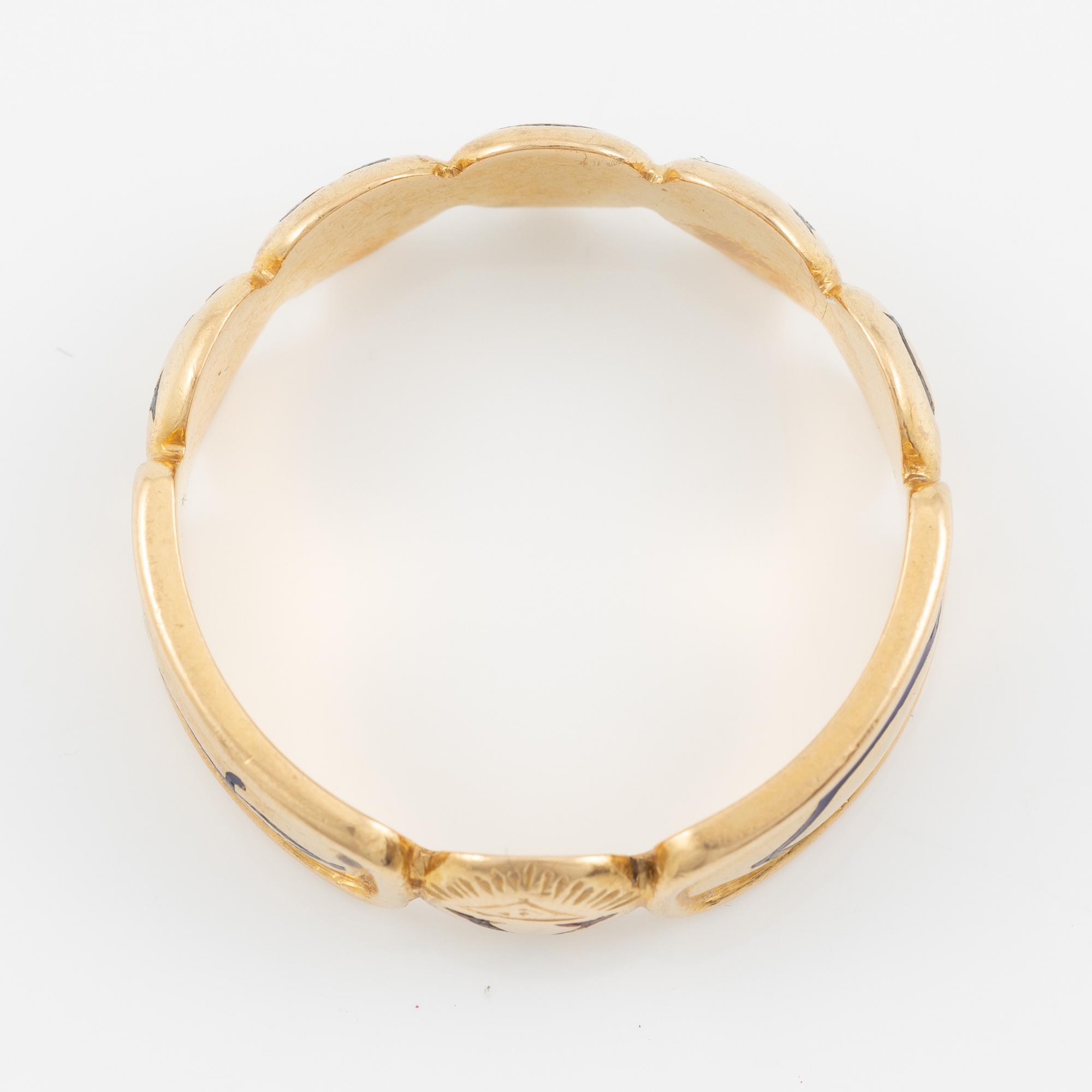 Pocket watch, H. Runsten Stockholm, lever escapement, including a ring in 18K gold.