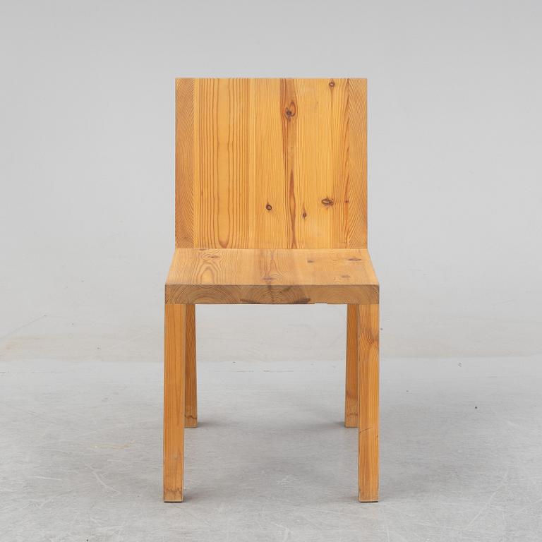 Claesson Koivisto Rune, a prototype pinewood chair ”Nybodahöjden”, unique, Designtorget, 1998.