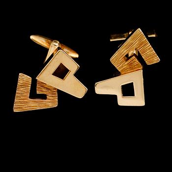 MANSCHETTKNAPPAR, 1 par, 18 k guld. Total vikt ca 34 g.