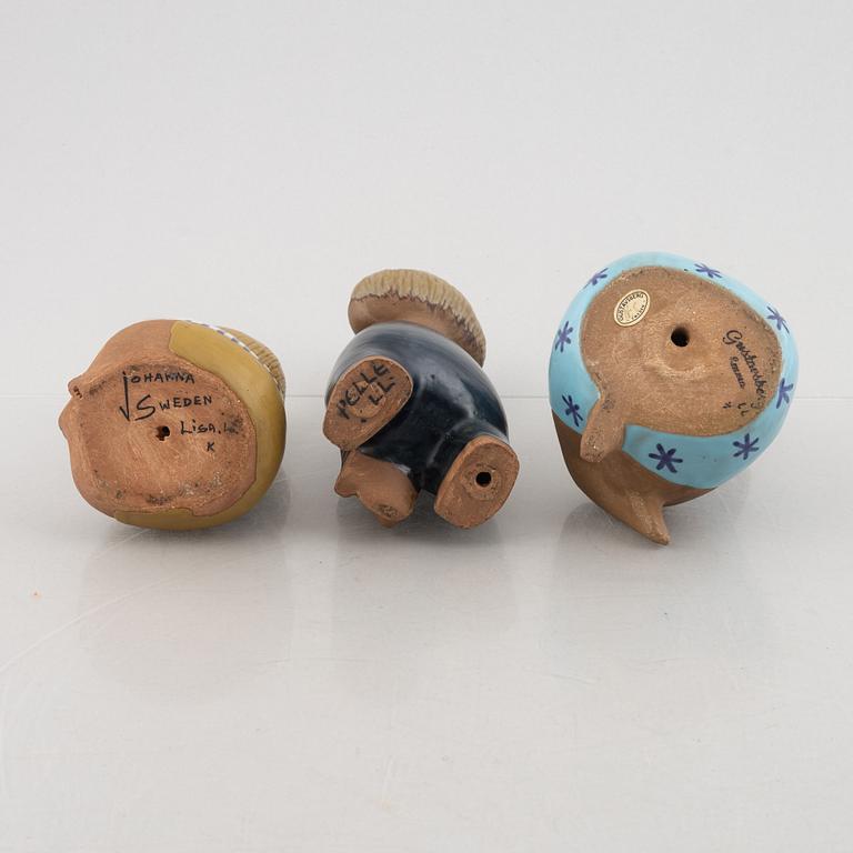 Lisa Larson, three stoneware figurines, Gustavsberg, Sweden.