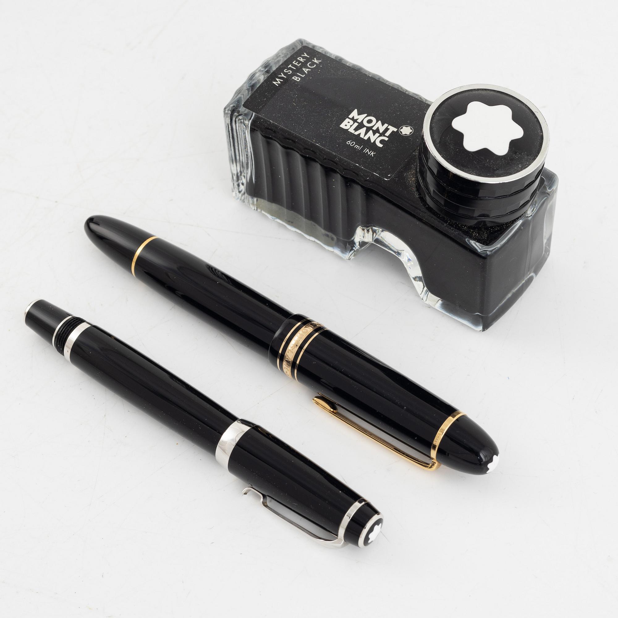 Montblanc, 2 st, reservoarpenna, "Meisterstück" No 149, samt kulspetspenna "Boheme".